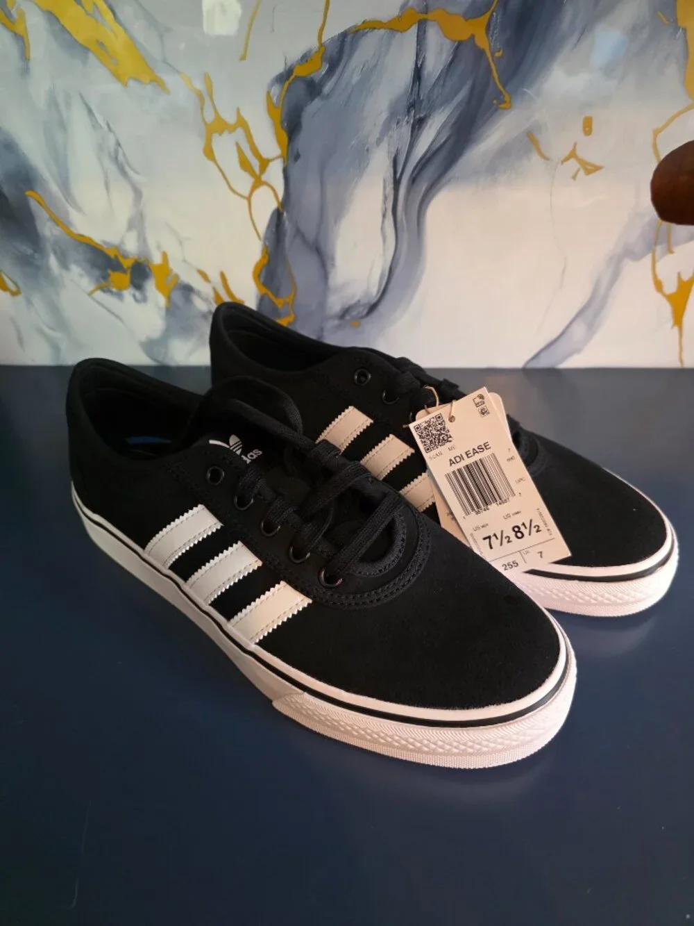 Adidas Adiease Black White Skate Shoes Sneakers NWT Men's 7.5